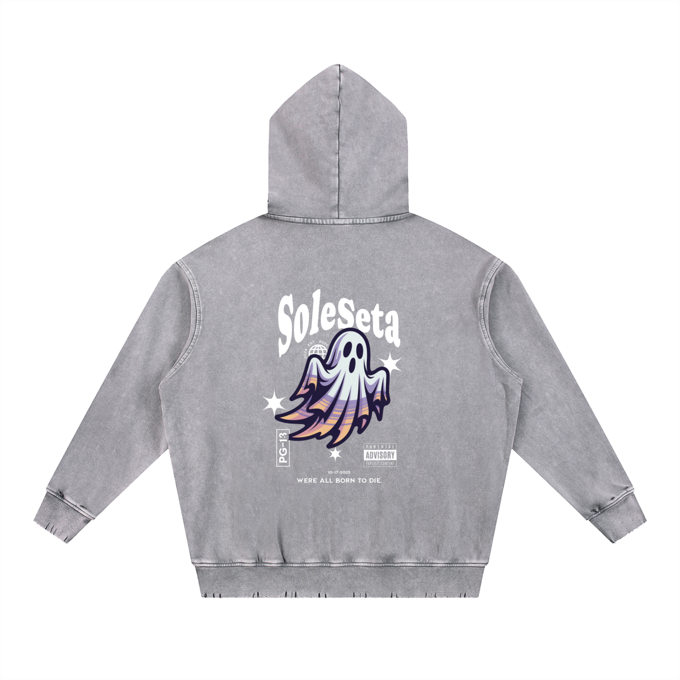 Snow Wash Hand-Frayed Heavyweight  Hoodie
